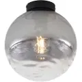 QAZQA Design loftslampe sort med røgglas med fade effekt - Pillon