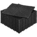 Vevor Sammenlåsende Drænmåtte, 12” x 12” Modulær Sammenlåsende Pude, 12 stk. Splejsende Drænmåtter, Skridsikre Sorte PP Drængulvfliser og Brusemåtte, til Garage, Have, Køkken og Udendørs