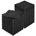 Vevor Sammenlåsende Drænmåtte, 12” x 12” Modulær Sammenlåsende Pude, 50 stk. Splejsende Drænmåtter, Skridsikre Sorte PP Drængulvfliser og Brusemåtte, til Garage, Have, Køkken og Udendørs