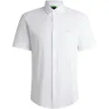 Hugo Boss BOSStil mænd. 50533149 Regular fit-skjorte i hvid bomuldsjersey (XL), Casual, Korte ærmer