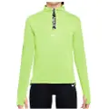 Nike Pro Dri-FIT-top med lange ærmer og 1/2-lynlås til piger - gul