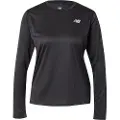New Balance New Balancetil kvinder. WT41225 Essential langærmet gros t-shirt (L), Sort, Casual, Sport, Bomuld, Multisport, Lange ærmer