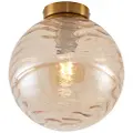 QAZQA Design loftslampe messing med ravfarvet glas - Pillon