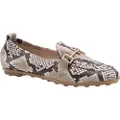 Hispanitas Hispanitastil kvinder. HV254027 Beige Bombay-mokasiner i læder (36), Fast, Ingen, Casual, Dyreprint