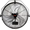 Vevor vægventilator, 57 cm vandtæt vægventilator, 3 hastigheder, 4150 CFM, kommerciel boligventilator til køling af lager, drivhus, værksted, terrasse, sort
