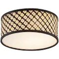 QAZQA Orientalsk rattan loftslampe med sort 30 cm - Tremmo