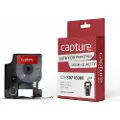 Capture Tape D1 12mm Black/white Permanent Polyester