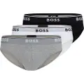 Hugo Boss BOSStil mænd. 50475273 Pakke med 3 trusser hvid, grå og sort (S), Afslappet, Bomuld