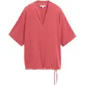 Tom Tailor Cupro V-neck T-shirt Med Korte ærmer