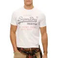 Superdry Superdrytil mænd. M1012212A Heritage T-shirt hvid (M), Casual, Bomuld, Korte ærmer