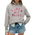 Superdry Superdrytil kvinder. W2012245A Løs sweatshirt med grå Varsity-kanter (M), Casual, Bomuld