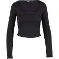 Urban Classics Glitter Square Neck Langærmet Top