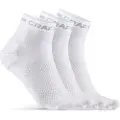 Craft CORE Dry Mid, sokker, 3 par, hvid