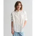 Gant Ganttil kvinder. 4300411 Relaxed Fit Luxury Oxford-skjorte hvid (36), Casual, Bomuld, Lange ærmer