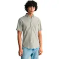 Gant Ganttil mænd. 3240064 Regular Fit Seersucker kortærmet stribet skjorte grøn (L), Casual, Bomuld, Korte ærmer