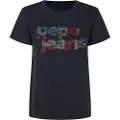 Pepe Jeans Pepe Jeanstil kvinder. PL505970 Fernandine navy T-shirt (S), Casual, Korte ærmer, Økologisk bomuld, Bæredygtig, Blå