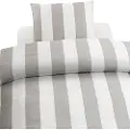 Borganäs of Sweden - Sæt med 2 dele Block Stripe - Grå - Sengesæt - - Homeroom