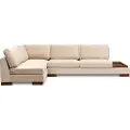 Homitis - Hjørnesofa Tulip Venstre Hjørne Med Puf - Mørkegrå - Beige - Sofaer med chaiselong - - Homeroom
