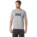 Helly Hansen Helly Hansentil mænd. 54596 Logo 3.0 T-shirt grå (M), Casual, Bomuld, Korte ærmer