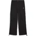 Puma WARDROBE Essentials Relaxed Woven Cargo Pants Women, Clothing, Black, M