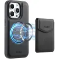 24hShop Kunstlæderetui med magnetisk kortholder til iPhone 16 Pro Max med aftagelig holder - Sort