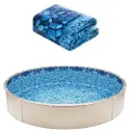 Vevor 18-fods rund overjordisk poolforing, overlappende poolforinger, standard vinyltykkelse, 48-til-54 tommer væghøjde, designet til stålsidede overjordiske swimmingpools