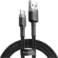 Baseus Cafule USB 2.0 / Type-C Kabel CATKLF-CG1 - 2m - Sort / Grå