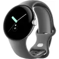 Google Pixel Watch - Polished Silver with Charcoal Band
