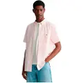 Gant Ganttil mænd. 3000121 Regular Fit kortærmet skjorte i pink poplin gingham (3XL), Casual, Bomuld, Korte ærmer