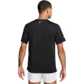 Nike Kortærmet Miler Flash Dri-FIT UV-løbeoverdel til mænd - sort