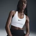 Nike Justerbar Nike Swoosh-sports-bh uden indlæg og med kraftig støtte til kvinder - hvid
