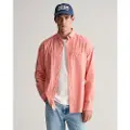 Gant Ganttil mænd. 3240100 Regular Fit-skjorte i rosa bomuld og hør (XXL), Casual, Pink, Lange ærmer