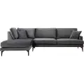 Atelier Del Sofa - Hjørnesofa Papira Venstre Hjørne (Chl+3R) - Mørkegrå - Grå - Sofaer med chaiselong - - Homeroom