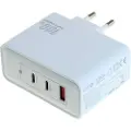 24hShop USB-oplader med GaN-teknologi, 2x USB-C PD og 1x USB-A - op til 100 W
