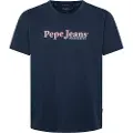 Pepe Jeans Pepe Jeanstil mænd. PM509649 Somers navy T-shirt (L), Casual, Korte ærmer, Økologisk bomuld, Bæredygtig, Blå
