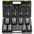 Vevor Impact Sockets Sæt 8 stk. 6-Punkts 1" Drive Bit Ratchet Tool Kit Case