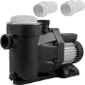 Vevor 1 HK poolpumpe, 19200 L/t 750W poolpumpe Nedgravet/jordbassinpumpe med sikurv Poolpumpemotor til rent poolvand 1,97" indløb/udløbs poolfilterpumpe med 2 fittingsslanger
