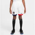 Nike Paris Saint-Germain 2024/25 Stadium Away Nike Dri-FIT-fodboldshorts til større børn - hvid