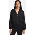 Nike Løs Nike Sportswear Chill Terry-hættetrøje til kvinder i french terry med fuld lynlås - sort