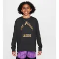 Nike Los Angeles Lakers 2023/24 City Edition Nike NBA Max90-T-shirt med lange ærmer til større børn (drenge) - sort
