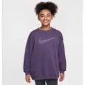 Nike Oversized Nike Sportswear Club Fleece-sweatshirt til større børn (piger) - lilla