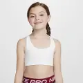 Nike One-longline-sports-bh til større børn (piger) - hvid