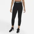 Nike Korte Nike Pro-leggings med mellemhøj talje og meshpanel til kvinder - sort