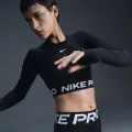 Nike Kort Nike Pro Dri-FIT-top med lange ærmer til kvinder - sort