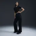 Nike Vævede Nike Windrunner-bukser med høj talje og åben kant til kvinder - sort