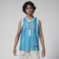 Nike Charlotte Hornets 2023/24 Icon Edition Nike Dri-FIT NBA Swingman-trøje til større børn (drenge) - blå