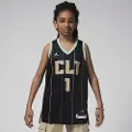 Jordan LaMelo Ball Charlotte Hornets 2022/23 City Edition Jordan Dri-FIT NBA Swingman-spillertrøje til større børn (drenge) - sort