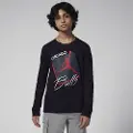 Jordan Langærmet Chicago Bulls Courtside Statement Edition Jordan Max90 NBA-T-shirt til større børn (drenge) - sort