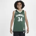 Nike Milwaukee Bucks 2023/24 Icon Edition Nike NBA Swingman-trøje til større børn - grøn