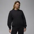Jordan Flight Fleece-sweatshirt med rund hals til kvinder - sort